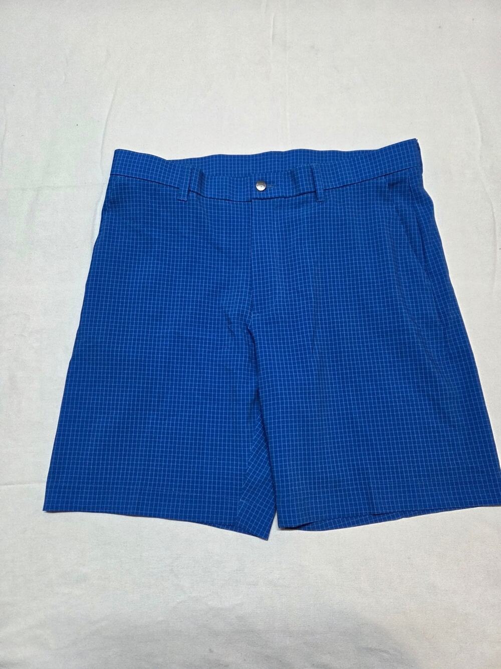 Callaway Men's Royal Blue Mini-Check Flat Front Shorts Size 36